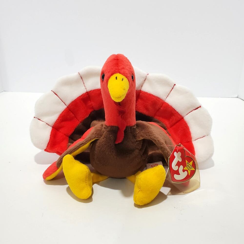 Vtg Ty Beanie Baby Gobbles Turkey 1996 w/ Hang Tag